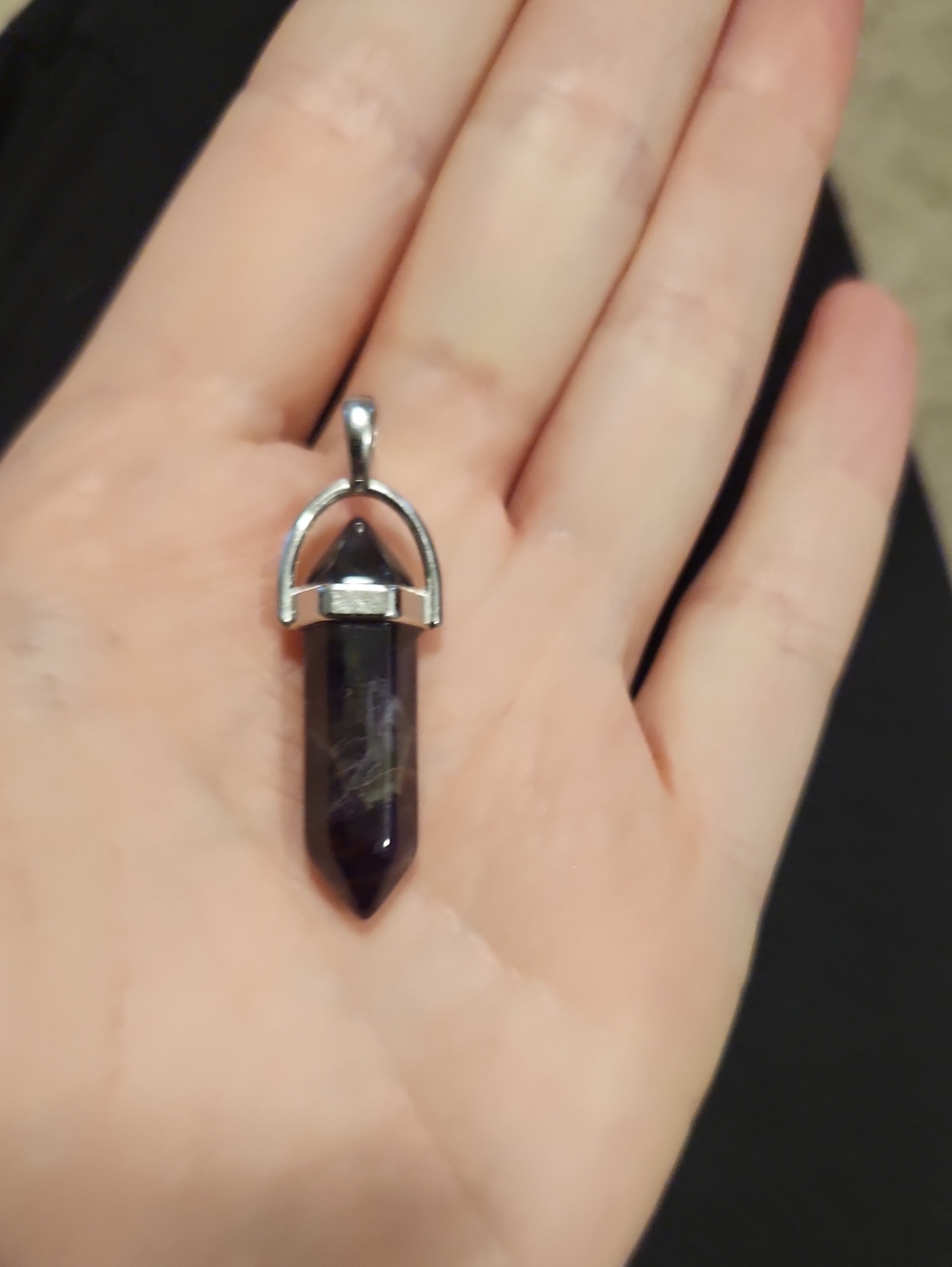 (3 For $15) Amethyst Crystal Point Pendant